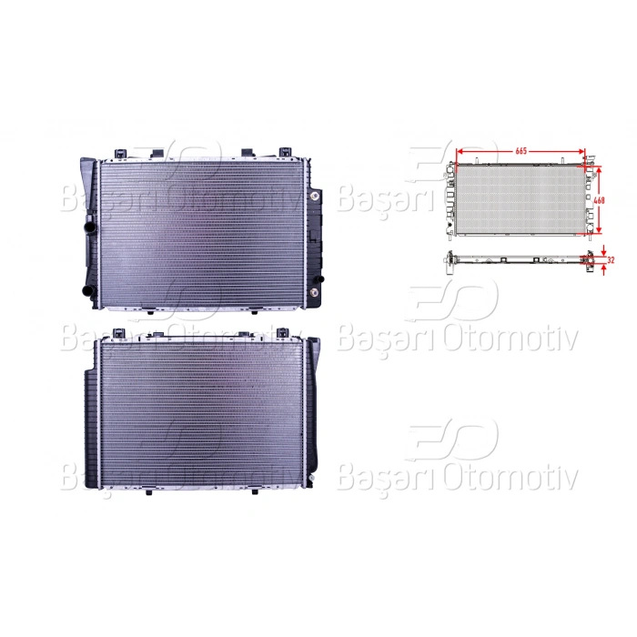 SU RADYATORU BRAZING MT-AT 665X468X32 MERCEDES-BENZ W140 300E 91>