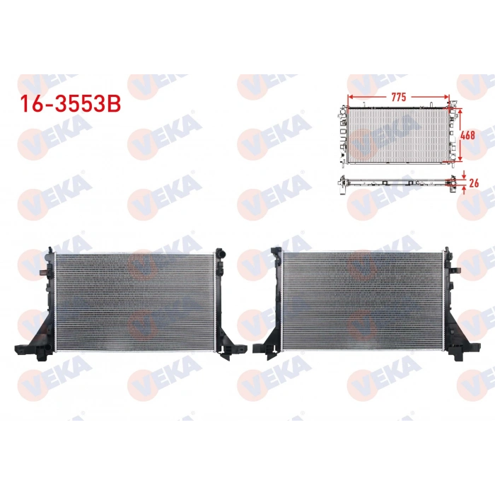 SU RADYATORU BRAZING RENAULT MASTER III (FV) 2.3 DCI A-T/M-T AC+ CIFT TEKER 2010- / OPEL MOVANO B 2.3 DCI 2010-