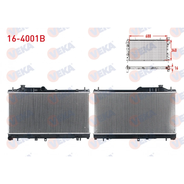 SU RADYATORU BRAZING SUBARU FORESTER 2.0 4X4 M-T 2008-2013/ IMPREZA 1.5 - 1.5 4X4 M-T 2008-/ LEGACY IV 2.0i 4X4 A-T/M-T 2003-2009/ XV 1.6i 4X4 M-T 2012-