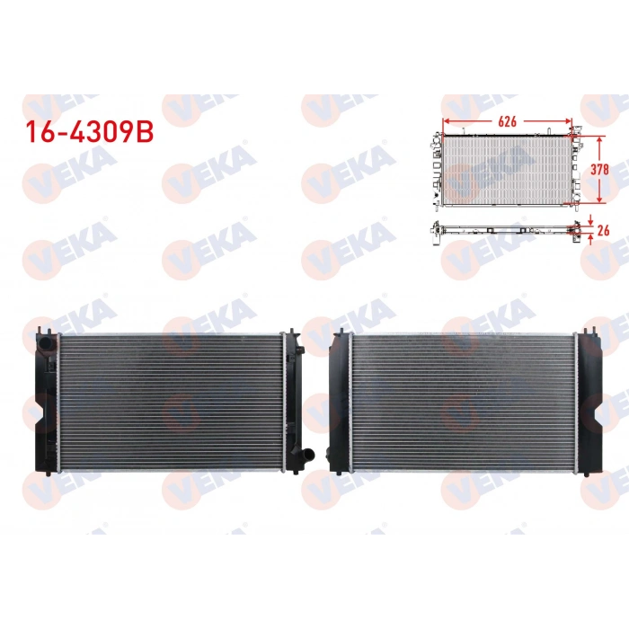 SU RADYATORU BRAZING TOYOTA AVENSIS (T25) 2.0 D-4D M-T HORTUM GIRIS & CIKIS 38mm 2003-2008