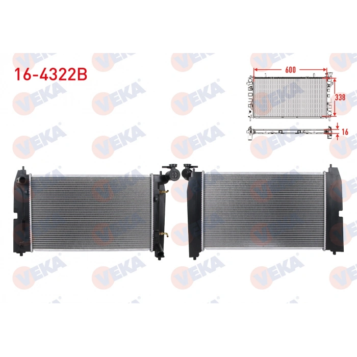 SU RADYATORU BRAZING VIDALI TOYOTA COROLLA (_E12_) 1.4 VVT-I A-T 2002-2007