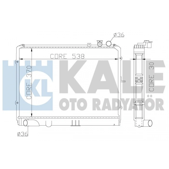 SU RADYATÖRÜ M/T 375x538x26 PREGIO/BONGO DIZEL 1997-2004