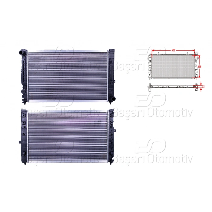 SU RADYATORU MEKANIK 632X396X34 MM AUDI A4 A6 PASSAT2.4 2.5TDI 2.8 95 >00
