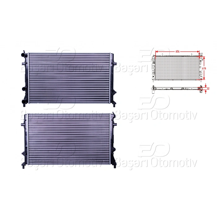 SU RADYATORU MEKANIK 654X416 MM VW PASSAT 2.5 12 >