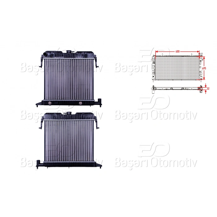 SU RADYATORU MEKANIK AT 400X495X32 OPEL OMEGA A 1.8 86>