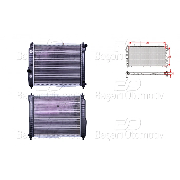 SU RADYATORU MEKANIK AT 480X413X32 CHEVROLET AVEO T200 KALOS 03 >