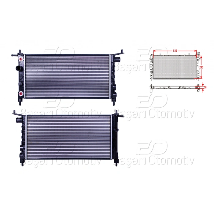 SU RADYATORU MEKANIK AT 530X285X30 OPEL CORSA B COMBO B OTOMATIK 1.4 8V 93 >