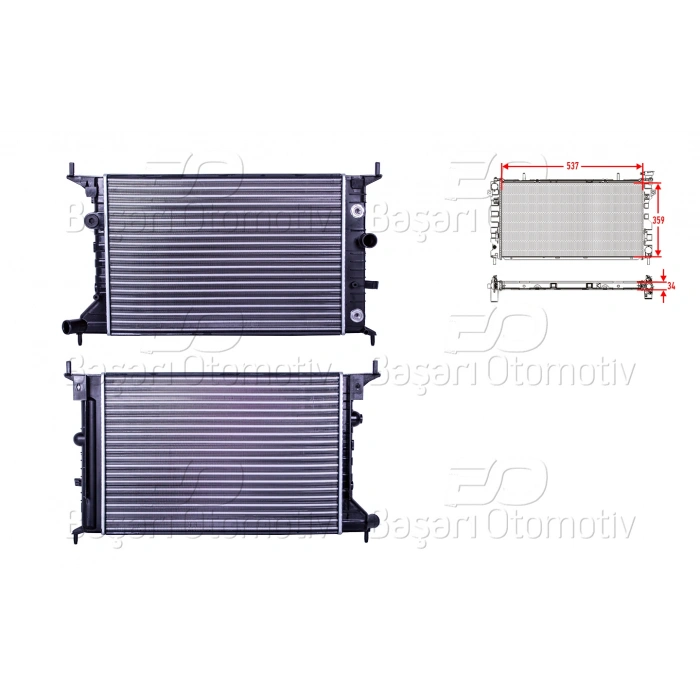 SU RADYATORU MEKANIK AT 538X378X23 MM OPEL VECTRA B 1.6 95-03
