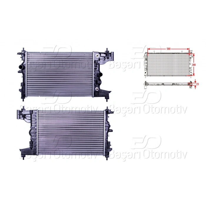 SU RADYATORU MEKANIK AT 580X388X23 CHEVROLET CRUZE J300 1.8 1.8 LPG OPEL ASTRA J 1.6 1.6 LPG 09 >