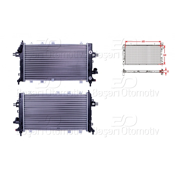 SU RADYATORU MEKANIK AT 600X368X23 OPEL ASTRA H 1.9DTI OTOMATIK KLIMALI 05>