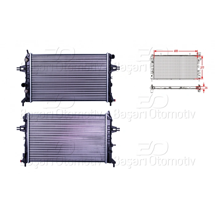 SU RADYATORU MEKANIK AT 600X377X26 OPEL ASTRA G ZAFIRA 1.4 1.6 98 >