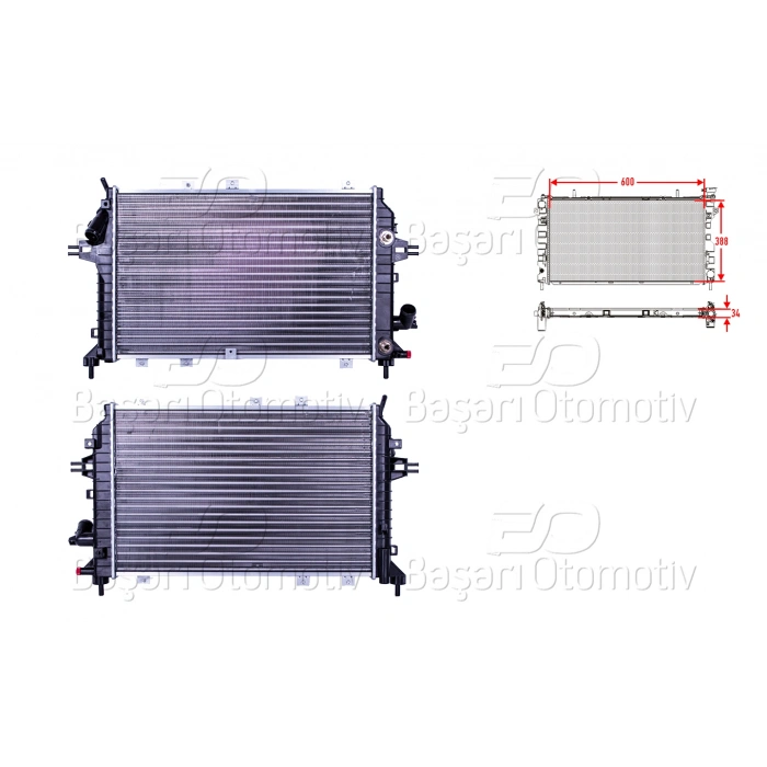 SU RADYATORU MEKANIK AT 600X388X34 OPEL ZAFIRA B 1.9 CDTI 05 >