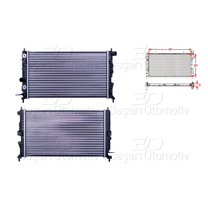 SU RADYATORU MEKANIK AT 608X359X32 OPEL VECTRA B 1.6 1.8 2.0 2.2 95>