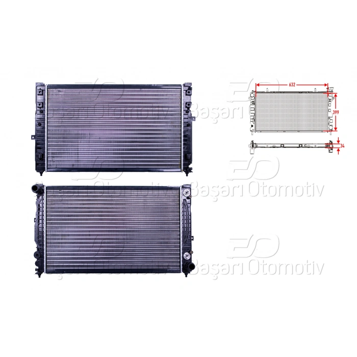 SU RADYATORU MEKANIK AT 632X399 MM AUDI A4 A6 PASSAT2.4 2.5TDI 99 >05
