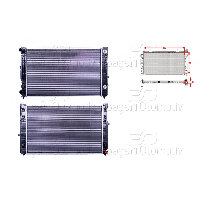 SU RADYATORU MEKANIK AT 632X399 MM VW PASSAT AUDI A4 A6 SKODA SUPERB 1.6 1.8 1.8 T1.9 TDI 2.0 2.3 2.4 2.6 2.8 97 >