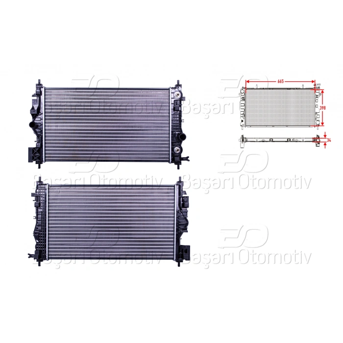 SU RADYATORU MEKANIK AT 665X398X32 OPEL ASTRA J INSIGNIA ZAFIRA C 1.6 SIDI 12 >