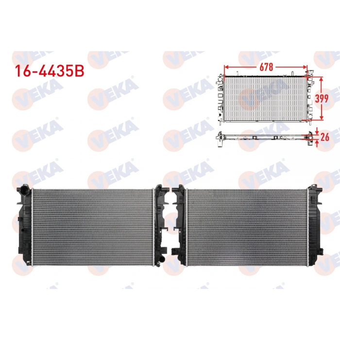SU RADYATORU MEKANIK KALINLIK 34mm VW CRAFTER 2.0 TDI - 2.5 TDI M-T 2006-2016 / MERCEDES SPRINTER 2006-2018 / SPRINTER 2018-