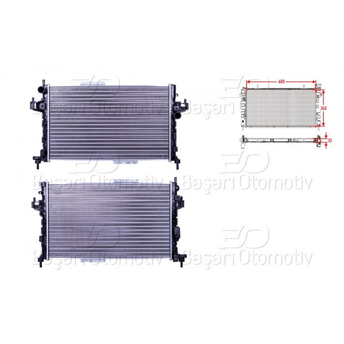 SU RADYATORU MEKANIK MT 342X602X23 OPEL CORSA C 1.3 1.7CDTI 00>