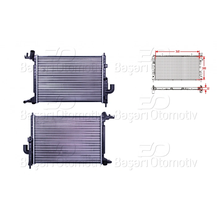 SU RADYATORU MEKANIK MT 348X500X32 OPEL VECTRA B 1.7TD 95 >02