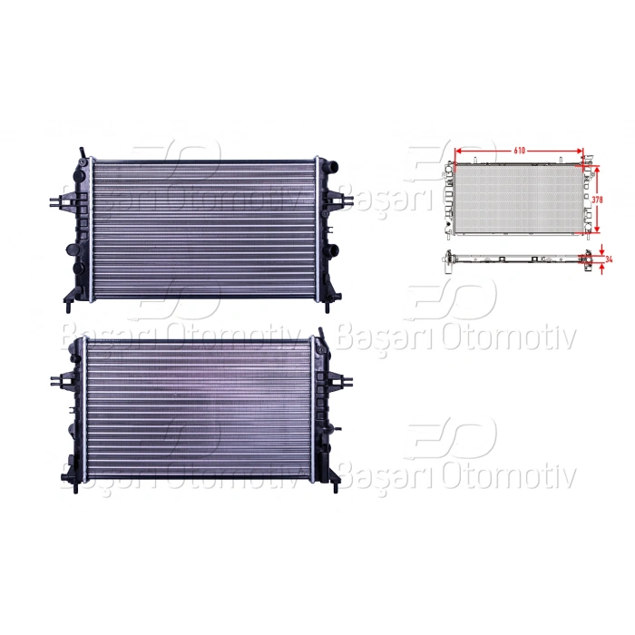 SU RADYATORU MEKANIK MT 378X600X23 OPEL ASTRA G 1.2 16V 1.4 16V X12XE Z12XE Z14XEP 98 >