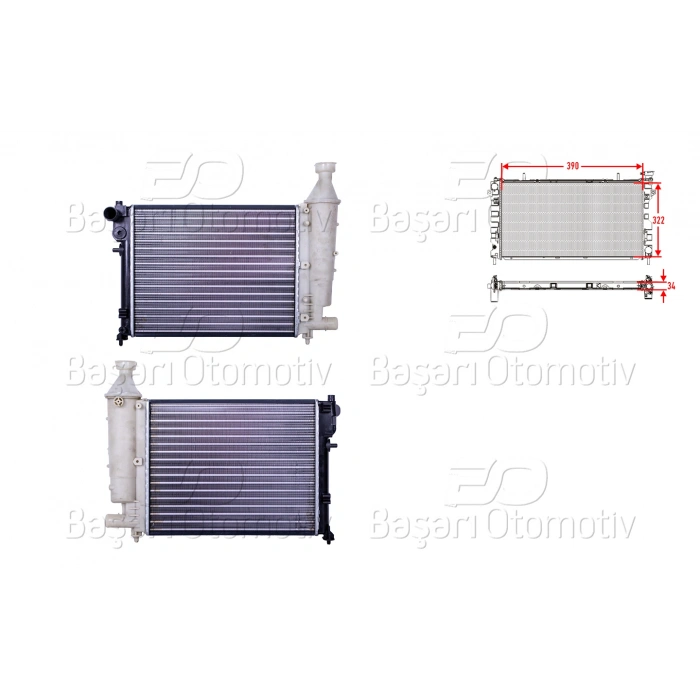 SU RADYATORU MEKANIK MT 391X322X23MM CITROEN SAXO PEUGEOT106 1.0 I 1.1 I 1.4 1.6 I 96-04