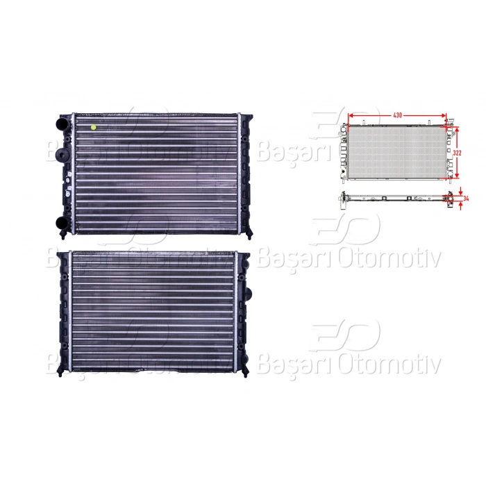 SU RADYATORU MEKANIK MT 430X322X34 VW GOLF3 JETTA