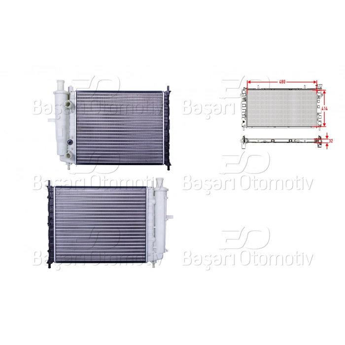 SU RADYATORU MEKANIK MT 480X414X32 FIAT BRAVA BRAVO MAREA 1.4 1.6 12V 16V 95-02