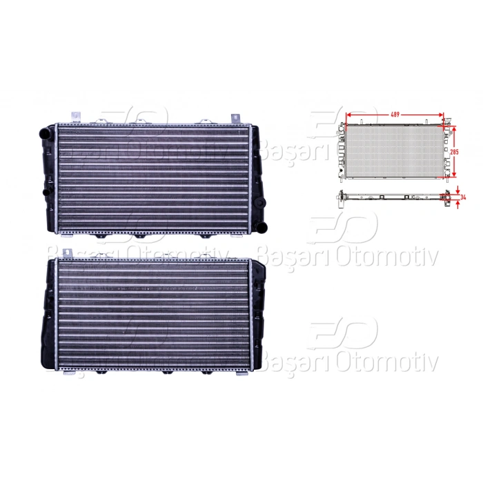 SU RADYATORU MEKANIK MT 488X285X34 SKODA FAVORIT FELICIA 93 >