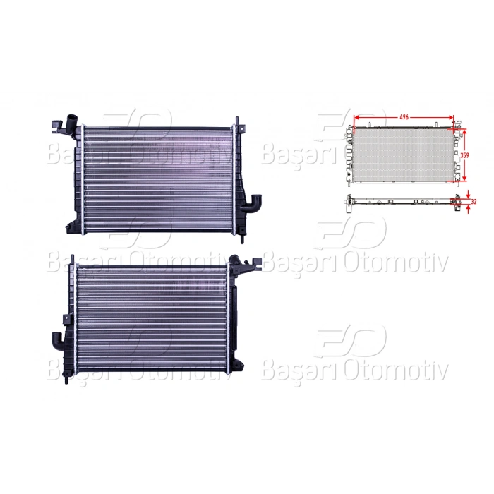 SU RADYATORU MEKANIK MT 500X359X34 MM OPEL VECTRA B 2.0 DTH 16V 97 >