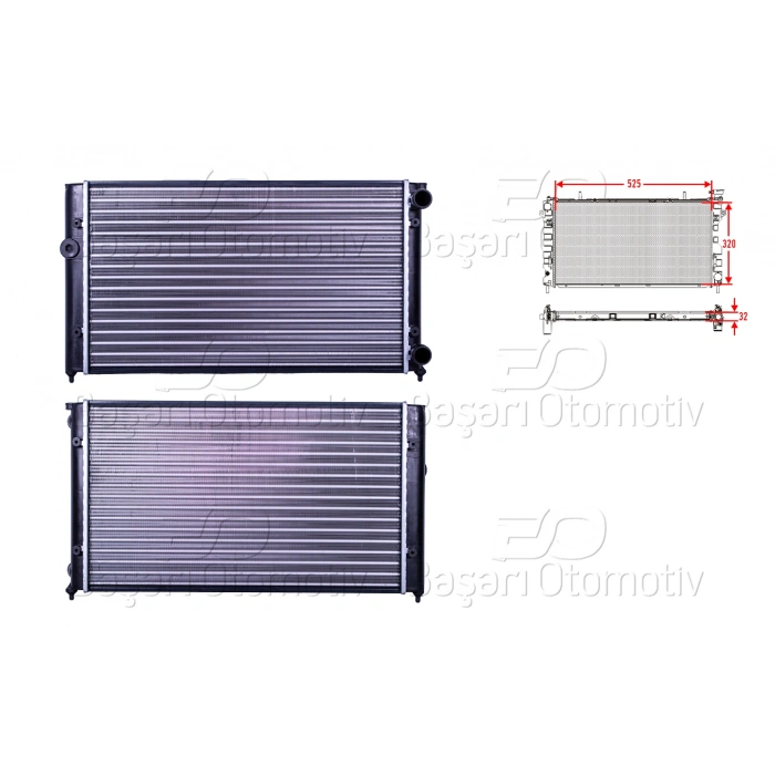 SU RADYATORU MEKANIK MT 525X320 MM VW GOLF3 VENTO ECO 1.8 91-97