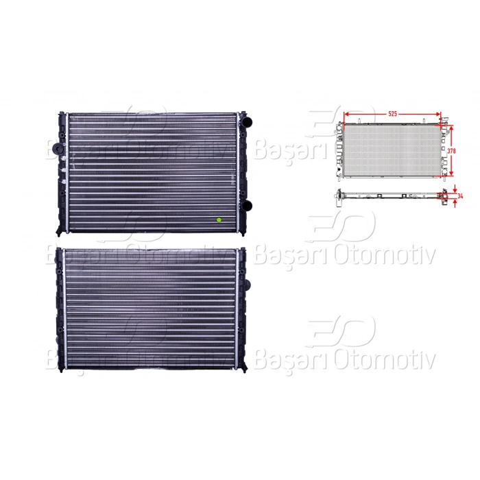 SU RADYATORU MEKANIK MT 525X378X34 VW PASSAT CC 1.6 1.8 2.0 90 >