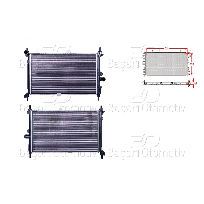 SU RADYATORU MEKANIK MT 531X359X40 OPEL ASTRA F 1.7 TD 91>