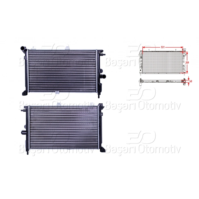 SU RADYATORU MEKANIK MT 532X340X42 OPEL VECTRA A 1.7 TD MEKANIK KLIMASIZ