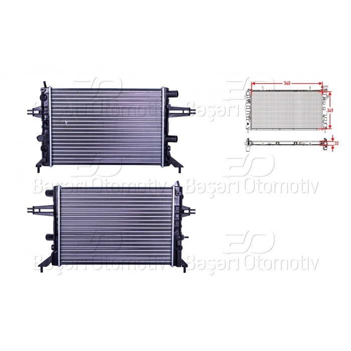 SU RADYATORU MEKANIK MT 540X349X32 OPEL ASTRA G 1.2 16V 1.4 97>