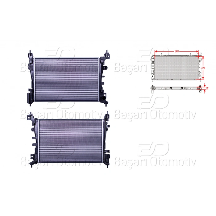 SU RADYATORU MEKANIK MT 540X378X23 MM OPEL CORSA D Z10XEP Z12XEP Z14XEP 07 >