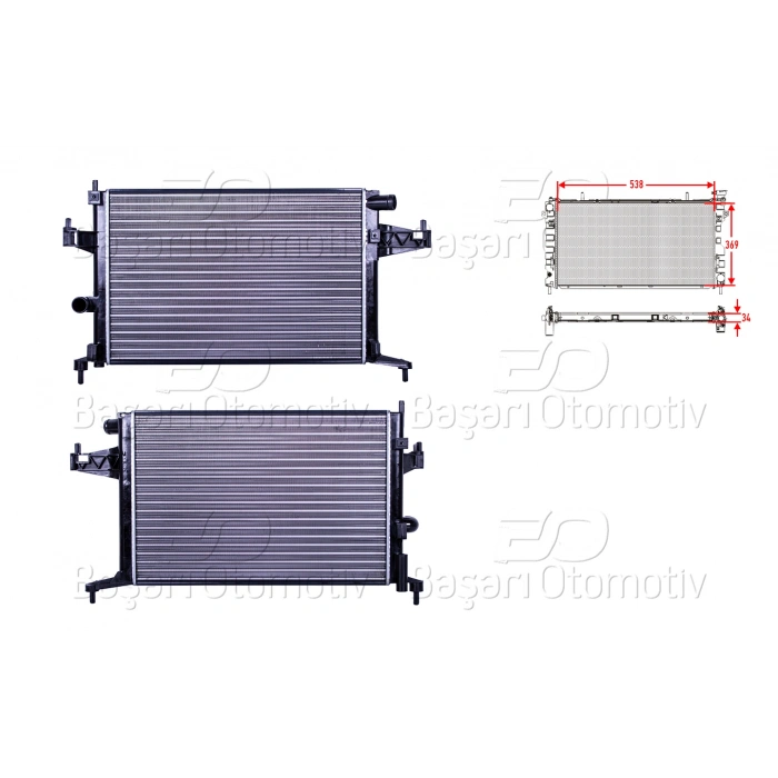 SU RADYATORU MEKANIK MT 540X378X23 OPEL CORSA C 1.4 16V Z14XE 00 >