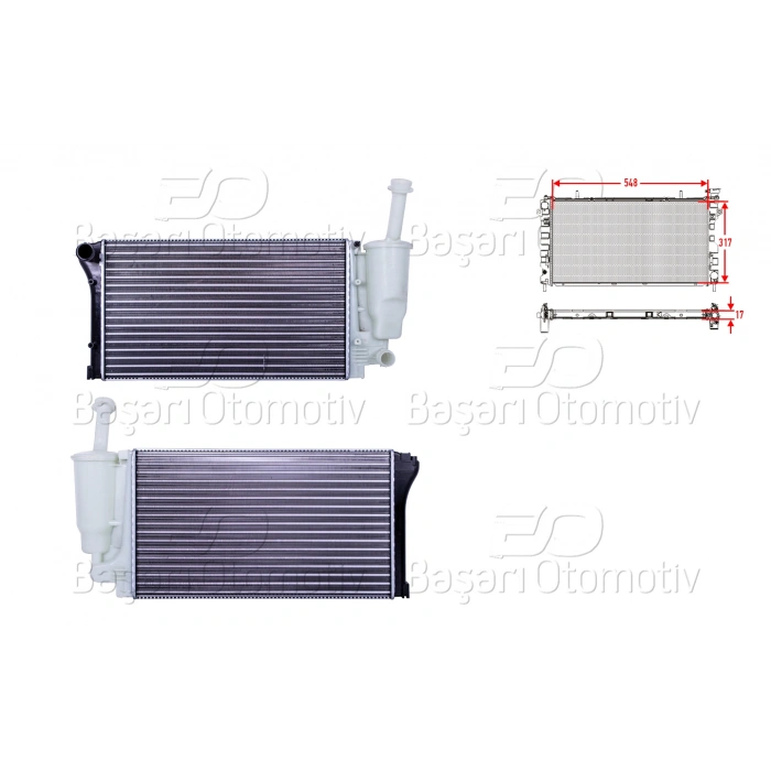 SU RADYATORU MEKANIK MT 548X317X17 FIAT PANDA 1.1 1.2 4X4 1.2 LPG 03 >