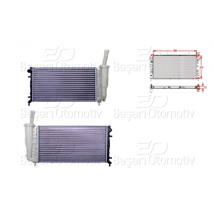 SU RADYATORU MEKANIK MT 580X323X23 FIAT IDEA 1.2 16V PUNTO 1.2 16V 99 >