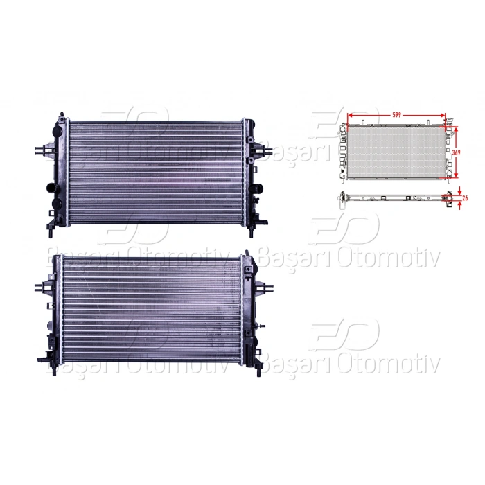 SU RADYATORU MEKANIK MT 599X369X26 OPEL ASTRA G TWINPORT1.6 03-09