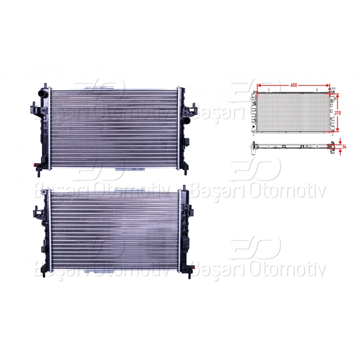 SU RADYATORU MEKANIK MT 600X370x26 OPEL CORSA C 1.7 DTI 01>