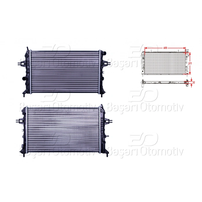 SU RADYATORU MEKANIK MT 600X378X32 OPEL ASTRA G F69 1.4 16V 98 >