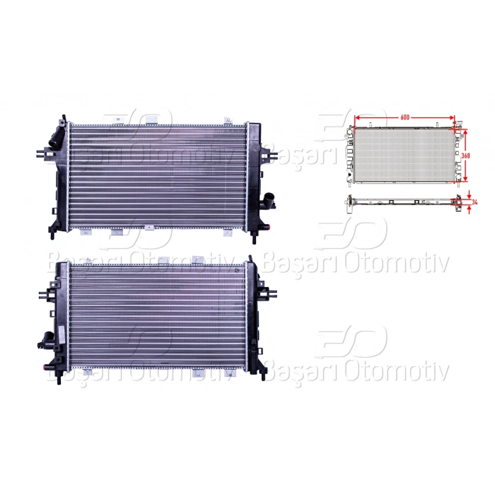 SU RADYATORU MEKANIK MT 605X359X23 MM OPEL ASTRA H 1.3 1.7 1.9CDTI 04 >