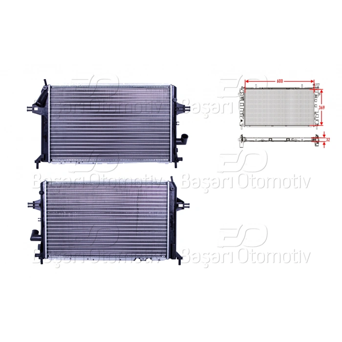 SU RADYATORU MEKANIK MT 605X378X34 MM OPEL ASTRA G 1.7 TDI 98 >