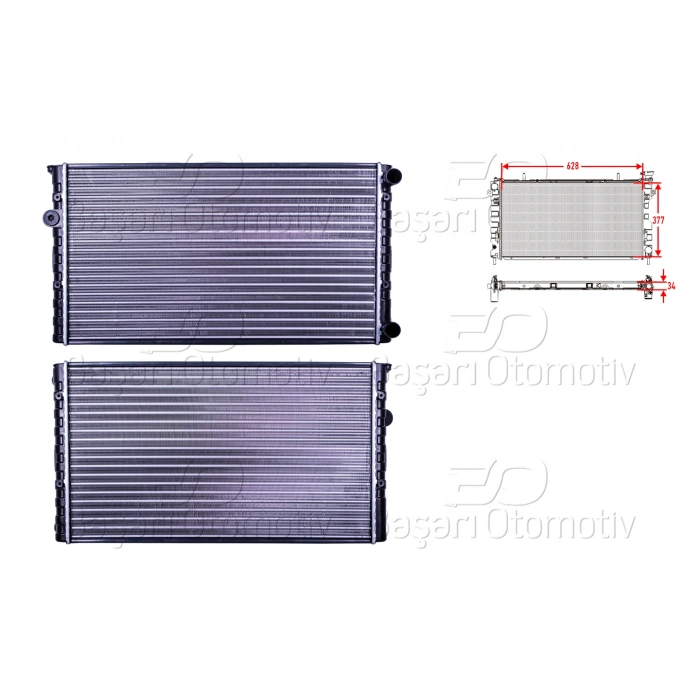 SU RADYATORU MEKANIK MT 628X377 MM VW GOLF3 VENTO 1.6 1.8 91 >