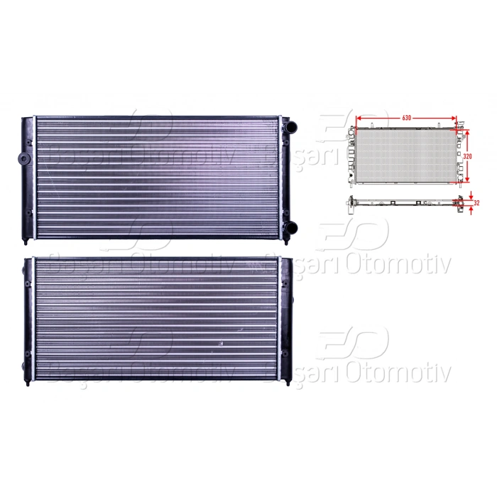SU RADYATORU MEKANIK MT 630X320 MM VW GOLF3 VENTO 1.9 2.0 91 >