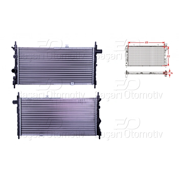 SU RADYATORU MEKANIK MT 630X322X34 OPEL KADETT E