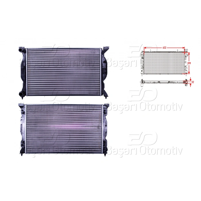 SU RADYATORU MEKANIK MT 634x415X23 MM AUDI A4 A6 SEAT EXEO 1.6 1.8T1.9 TDI 2.0 2.0 FSI 2.0 2.0 TDI 04 >