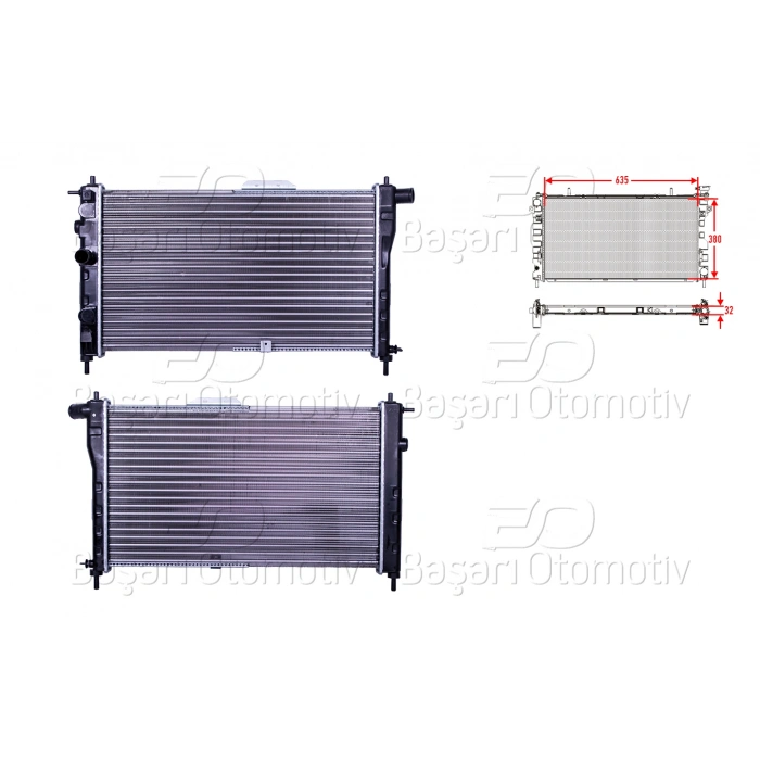 SU RADYATORU MEKANIK MT 635X380X32 DAEWOO NEXIA CIELO AL PL BRZ 1.5 94 >