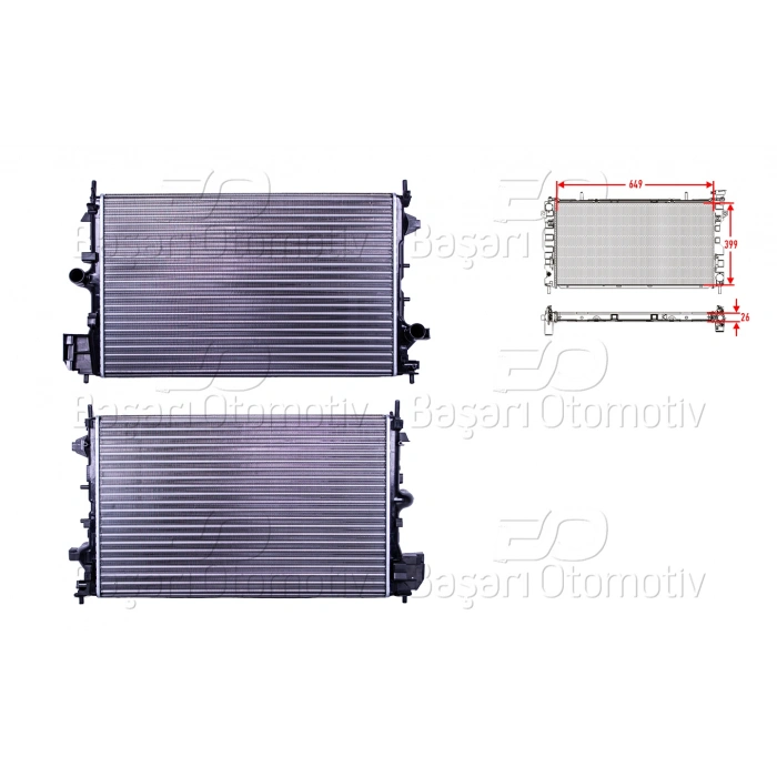 SU RADYATORU MEKANIK MT 649X399X26 OPEL VECTRA C DUZ 1.9 DTI