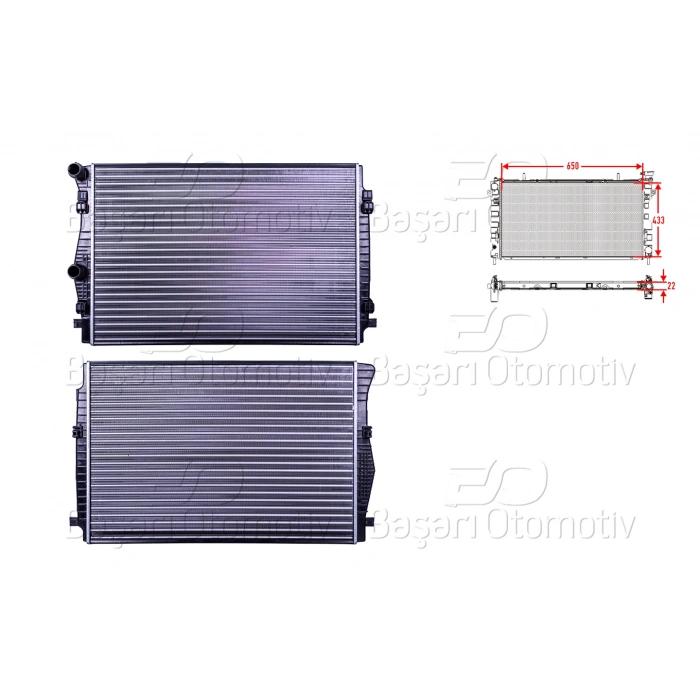 SU RADYATORU MEKANIK MT 652X452X23 VW GOLF7 A3 1.4TSI 2.0TDI 12>